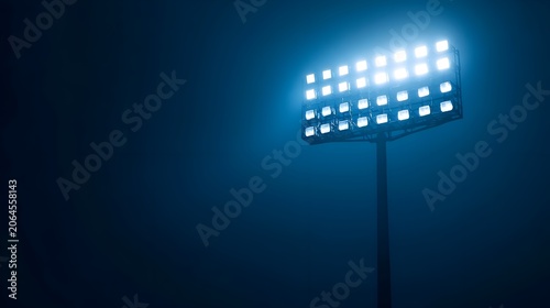 stadium lights on a blue sky