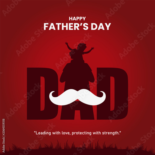 Happy Father's Day celebration concept Vector Illustration, Happy Fathers Day Social Media Banner