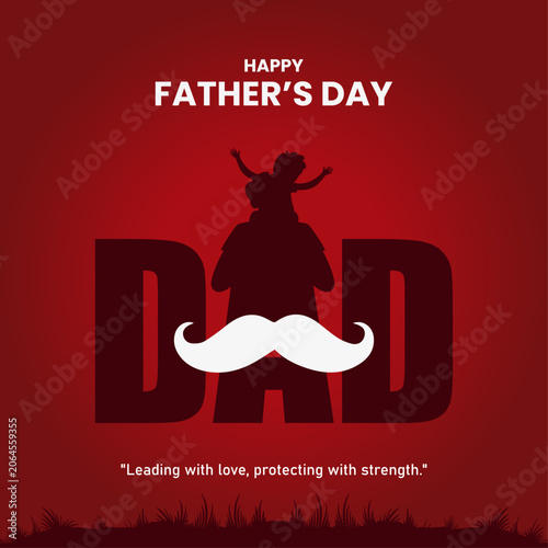 Happy Father's Day celebration concept Vector Illustration, Happy Fathers Day Social Media Banner