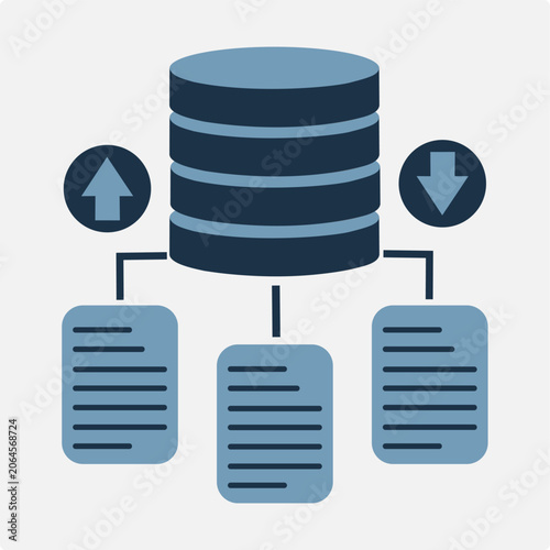 Database Upload Download Vector Icon