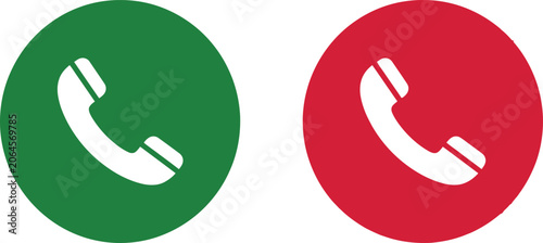 Green and red phone call buttons for answer and decline