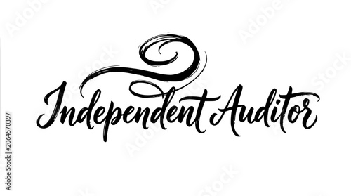 Elegant independent auditor script calligraphy logo.