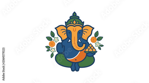 Minimalist Lord Ganesha Illustration for Ganesh Chaturthi