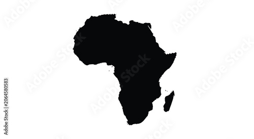 Fotografía Africa continent shape black silhouette on white background