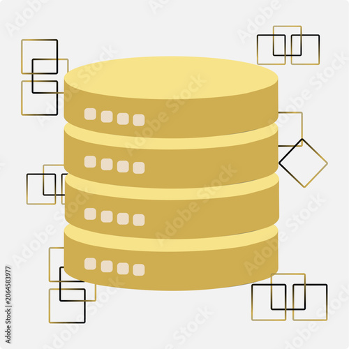 Database Architecture Stack Vector Icon