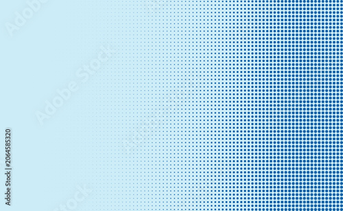 Abstract background with blue halftone dots pattern and light green solid side transition