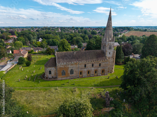 Foto All Saints' Church in Brixworth, Northamptonshire, recognized as one of the fine