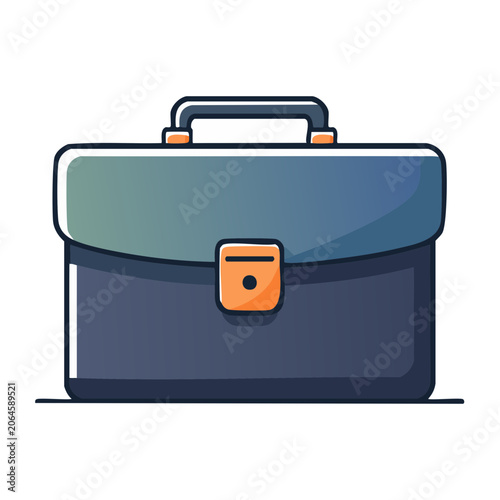 Flat design briefcase icon with transparent background