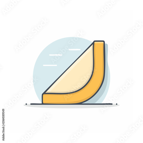 Flat design cheese wedge icon