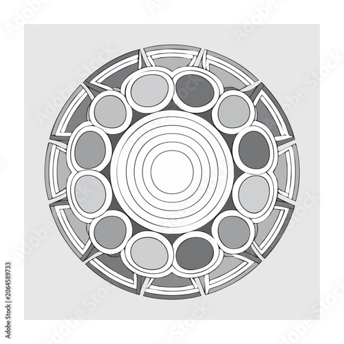 Minimalist Geometric Mandala with Concentric Circles