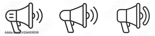 Foto megaphone line icons loudspeaker announcement sound communication on transparent