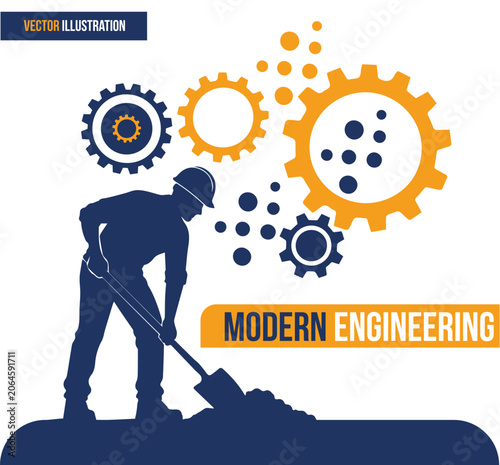 Technology Gear Background with Mechanical Cogs and Digital Circuit Elements Vector Illustration