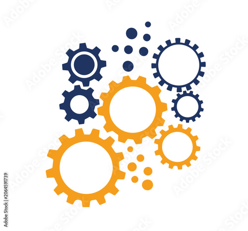 Technology Gear Background with Mechanical Cogs and Digital Circuit Elements Vector Illustration