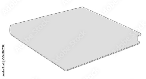 Cuadro en lienzo A gray square object with a curved edge sits on a transparent background