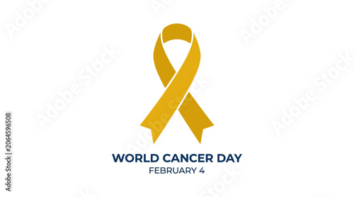 Photos Yellow ribbon symbol for World Cancer Day February 4.