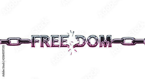 Breaking free from the chains symbolizes freedom and liberation