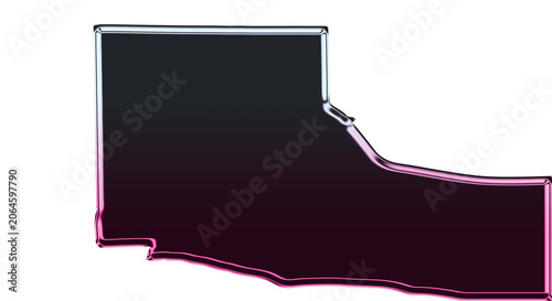 A pink outlined illustration of a black shape on a transparent background
