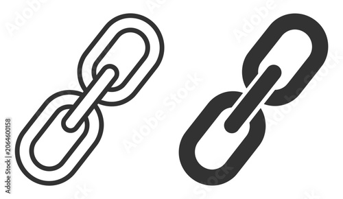 Tableau sur toile chain link icon set vector illustration on transparent background
