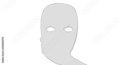 Konstfotografi A gray mask with eye holes on a transparent background