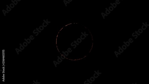 Burning Fire Ring Eclipse Animation, Orange Flame Circle with Swirling Sparks and Dust, Cinematic Slow Motion Background, Powerful Energy and Transformation Concept
