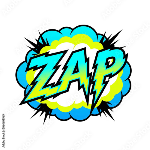 Comic book effect, Zap sound, Cartoon explosion, Blue yellow lightning bolt
