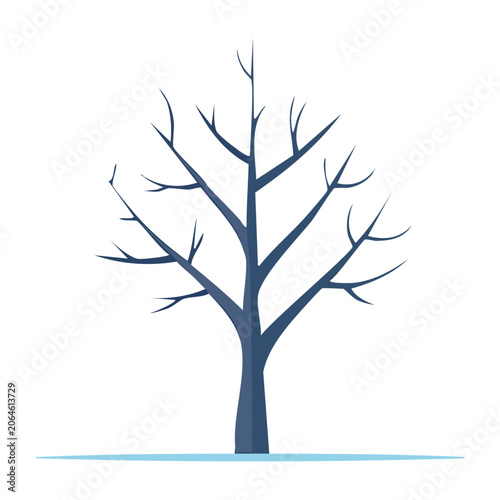 Minimalist bare tree vector illustration