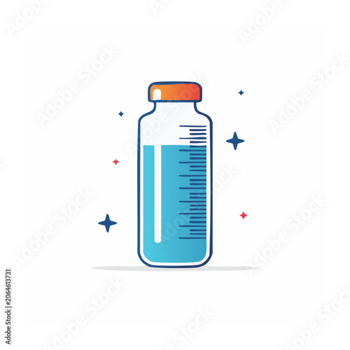 Flat design vaccine bottle icon