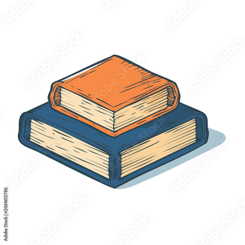 Stacked Hardcover Books Illustration