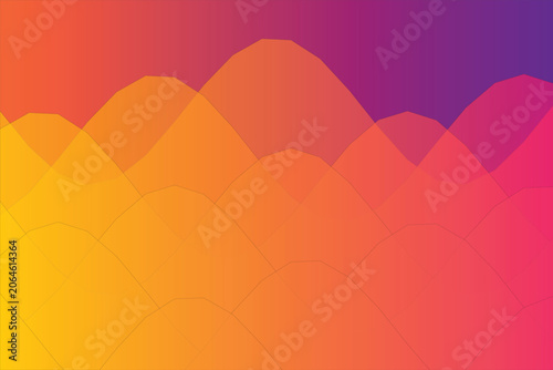 Tableau sur toile Smooth gradient wave pattern in vibrant orange, red, and purple tones smooth tra