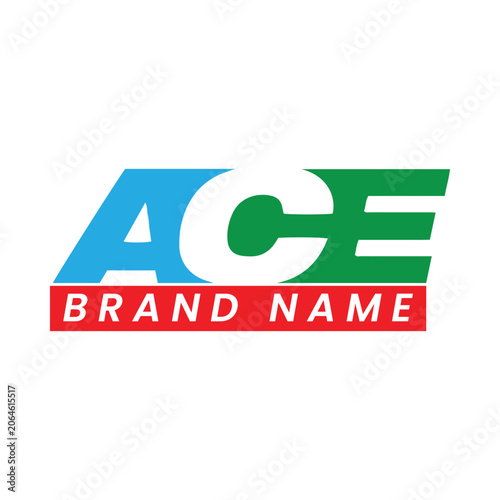 ace text logo design vector