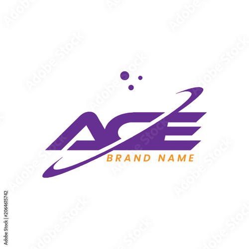 ace text logo design vector