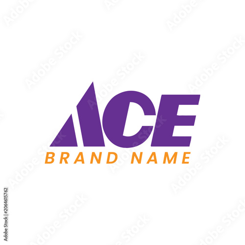 ace text logo design vector