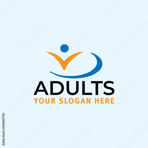 adults people teamwork logo design vector