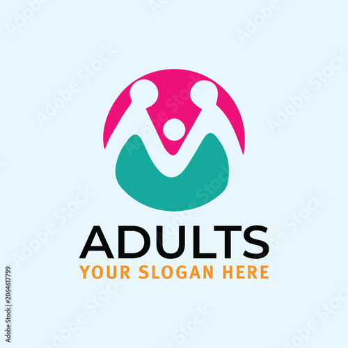 adults people teamwork logo design vector