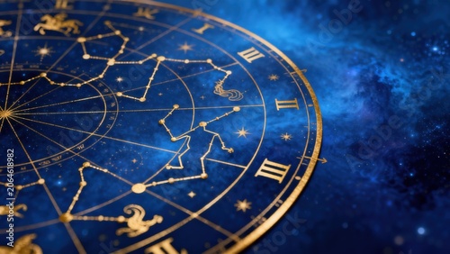 Zodiac chart with star constellations