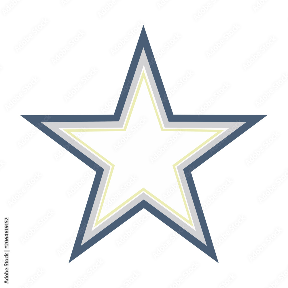 Obraz premium Five Pointed Star with Gradient Outline