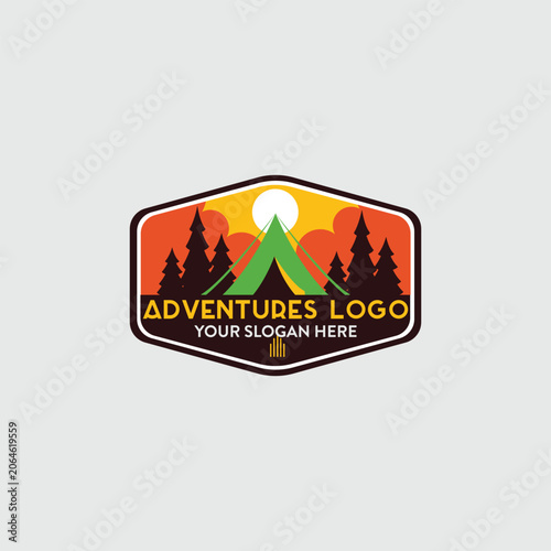 adventure travel logo design vector