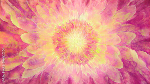 Abstract tie dye pattern with vibrant pastel and neon colors in a radial burst design, creating a psychedelic artistic background with textured fabric effect.