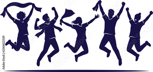 Cuadro en lienzo Football and cricket fans celebrate with jubilation and cheer