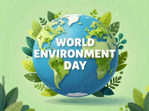 World Environment Day Celebrations with Globe and Leaves