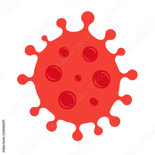 Red virus illustration on transparent background