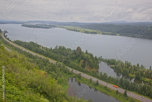 Columbia River Gorge and Scenic Highway From Above