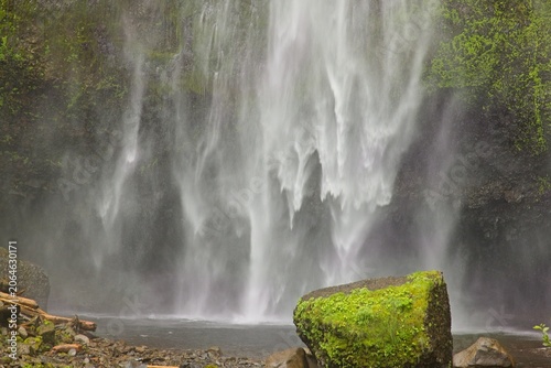 Mossy Boulder Below Multnomah Falls