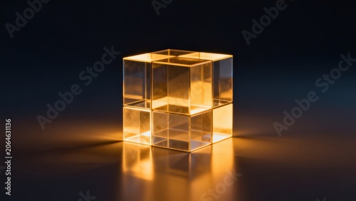 Luminous Glass Cube Structure