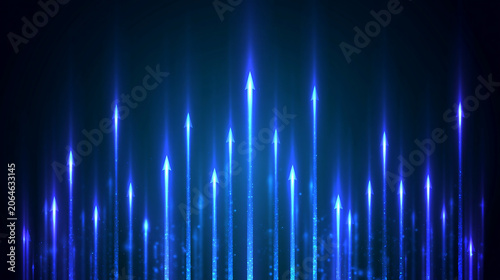abstract glowing blue vertical light lines on dark background representing digital technology and futuristic energy design