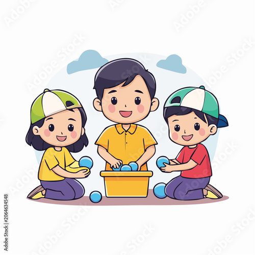 Children Playing with Balls