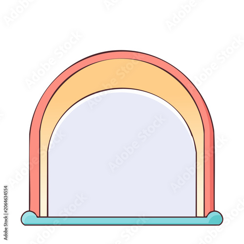 Colorful rainbow arch illustration on white background