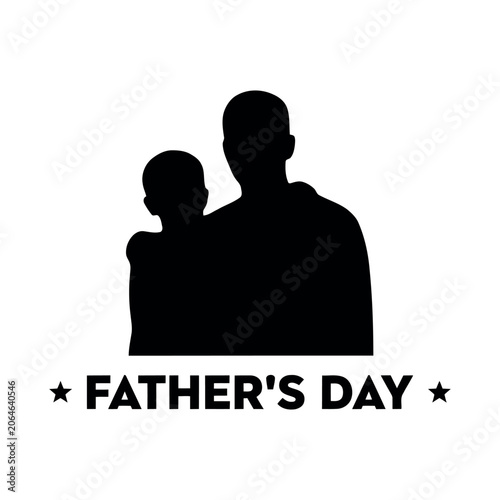 father's day logo design  silhouette vector line art logo design