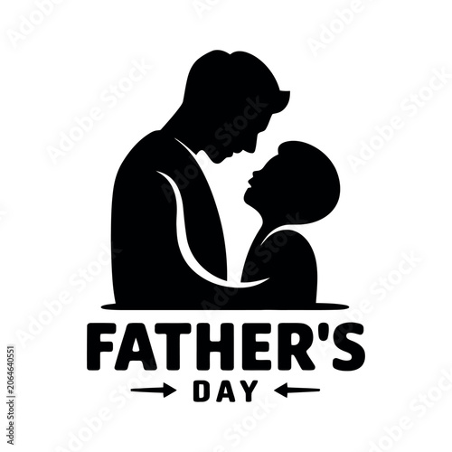 father's day logo design  silhouette vector line art logo design