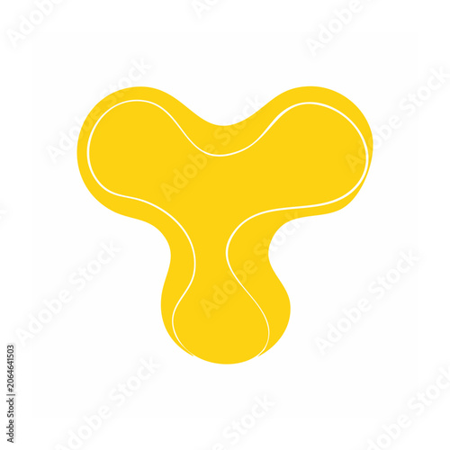 Yellow Abstract Curved Shape Icon